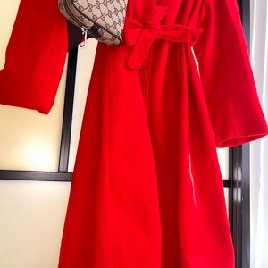 Winter Coat velvety red inside